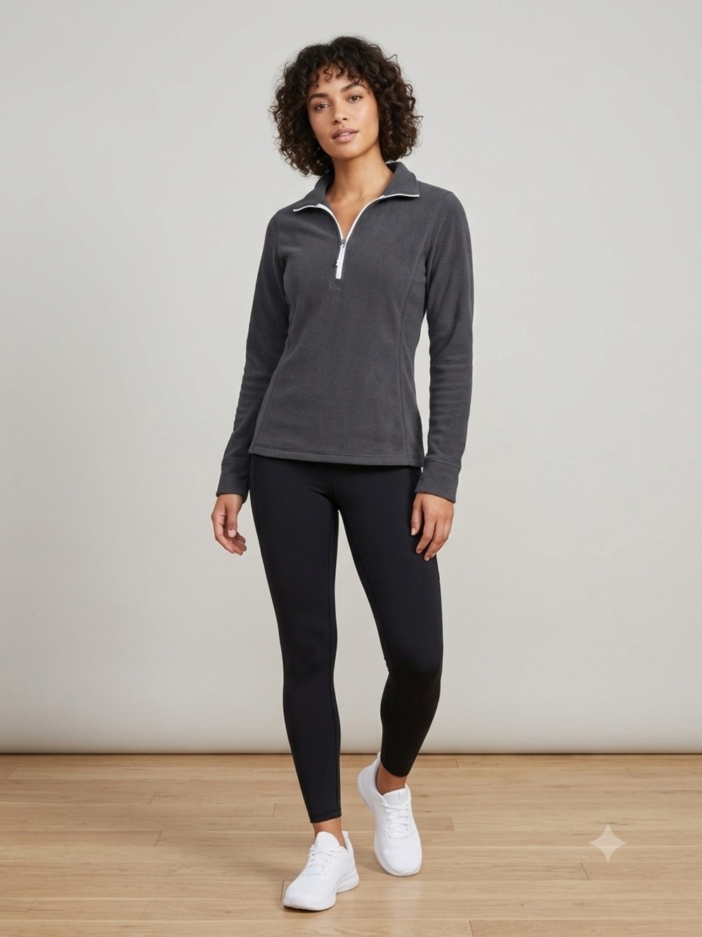 Stio Turpin Fleece 1/4 Zip Sweater Grey Soft Medium.